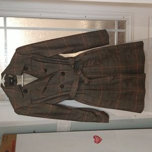 Plaid Trench Coat